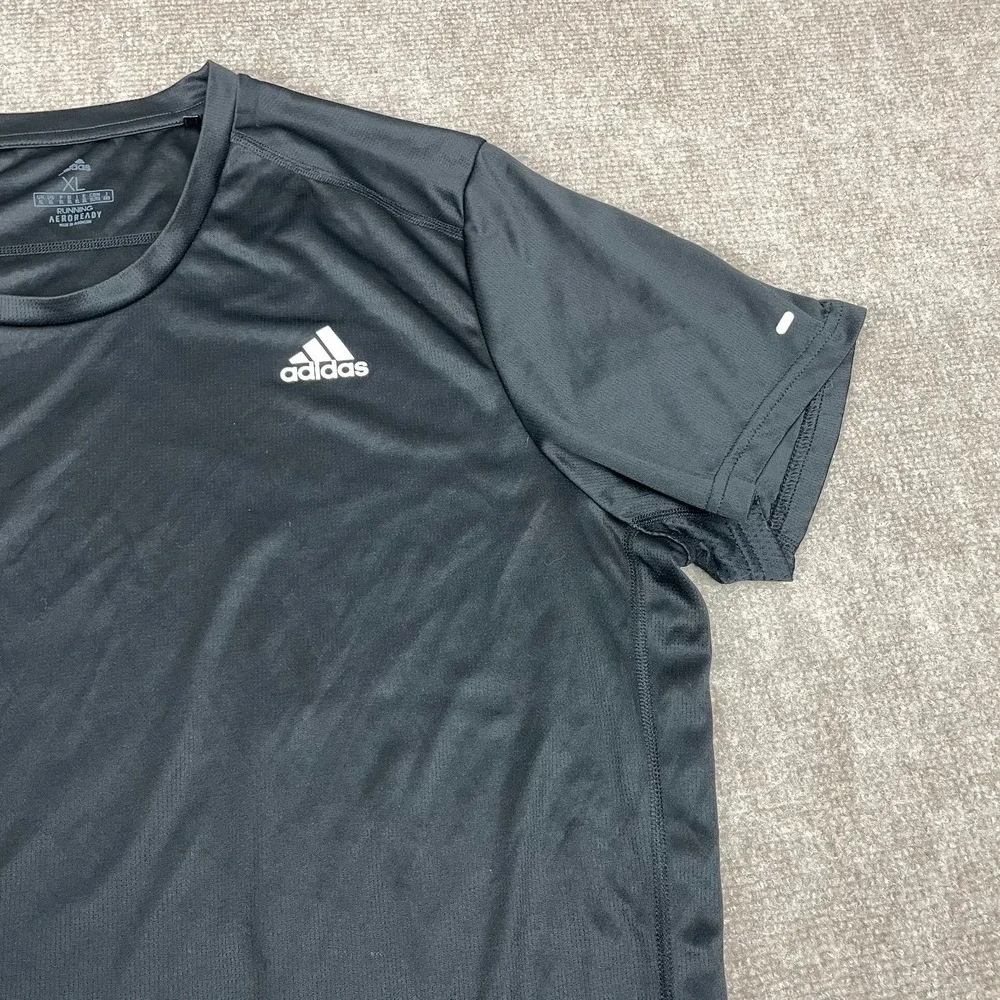 Adidas Aeroready Running T-Shirt Mens XL Black Chest Logo Athletic Sportswear